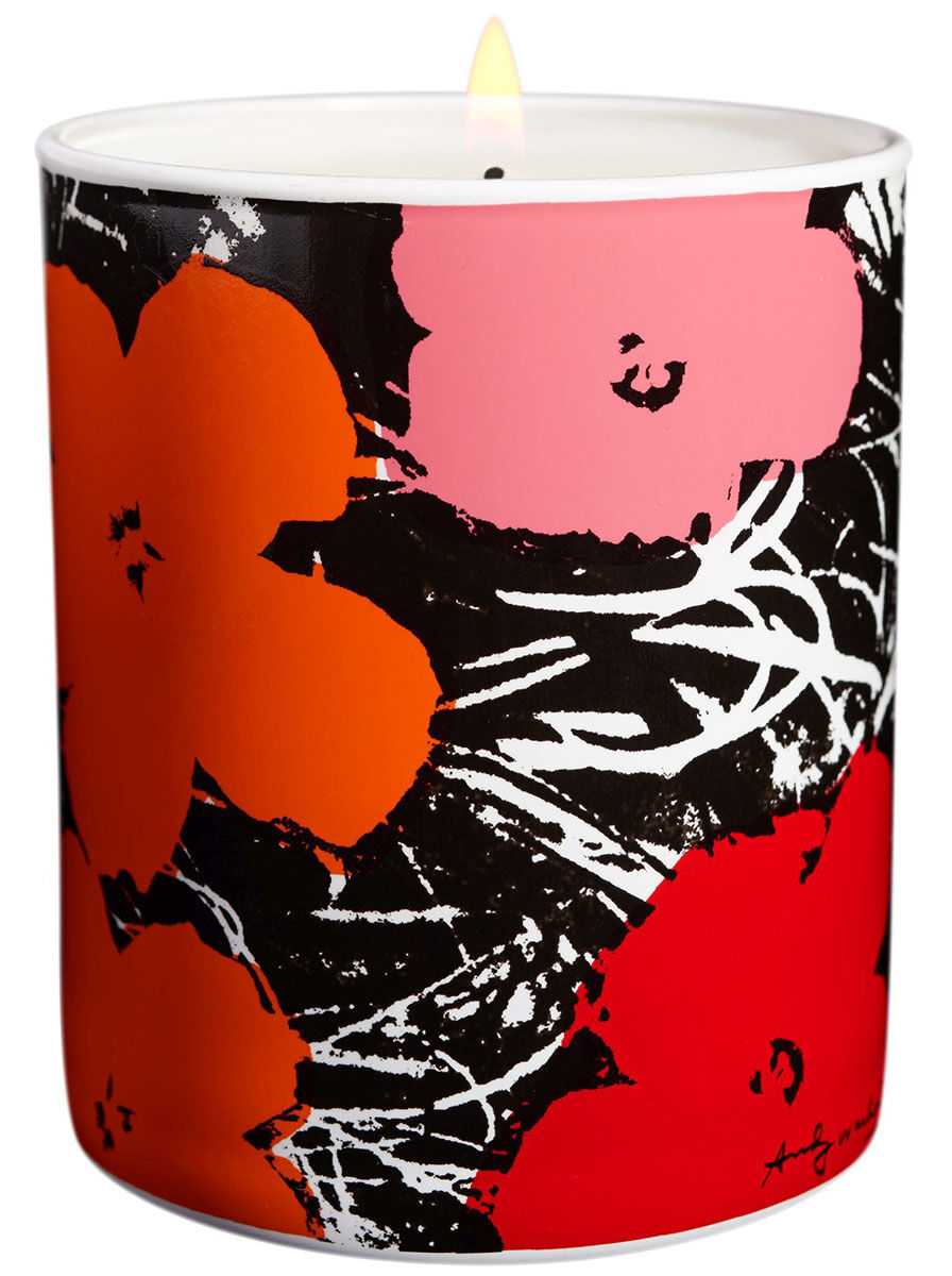 Scented candle "Color Flowers", red/pink by Andy Warhol