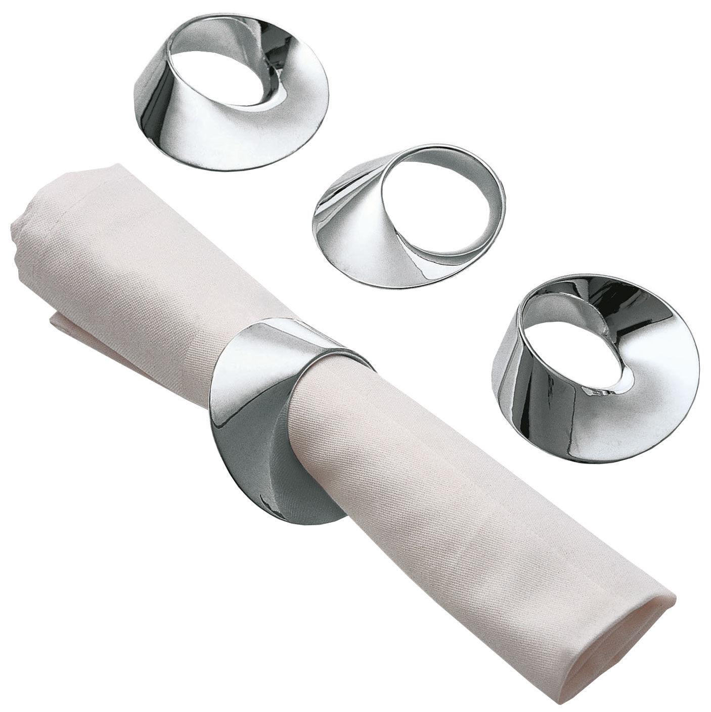 Napkin rings "Swirl" (without decoration), set of 4 by Philippi