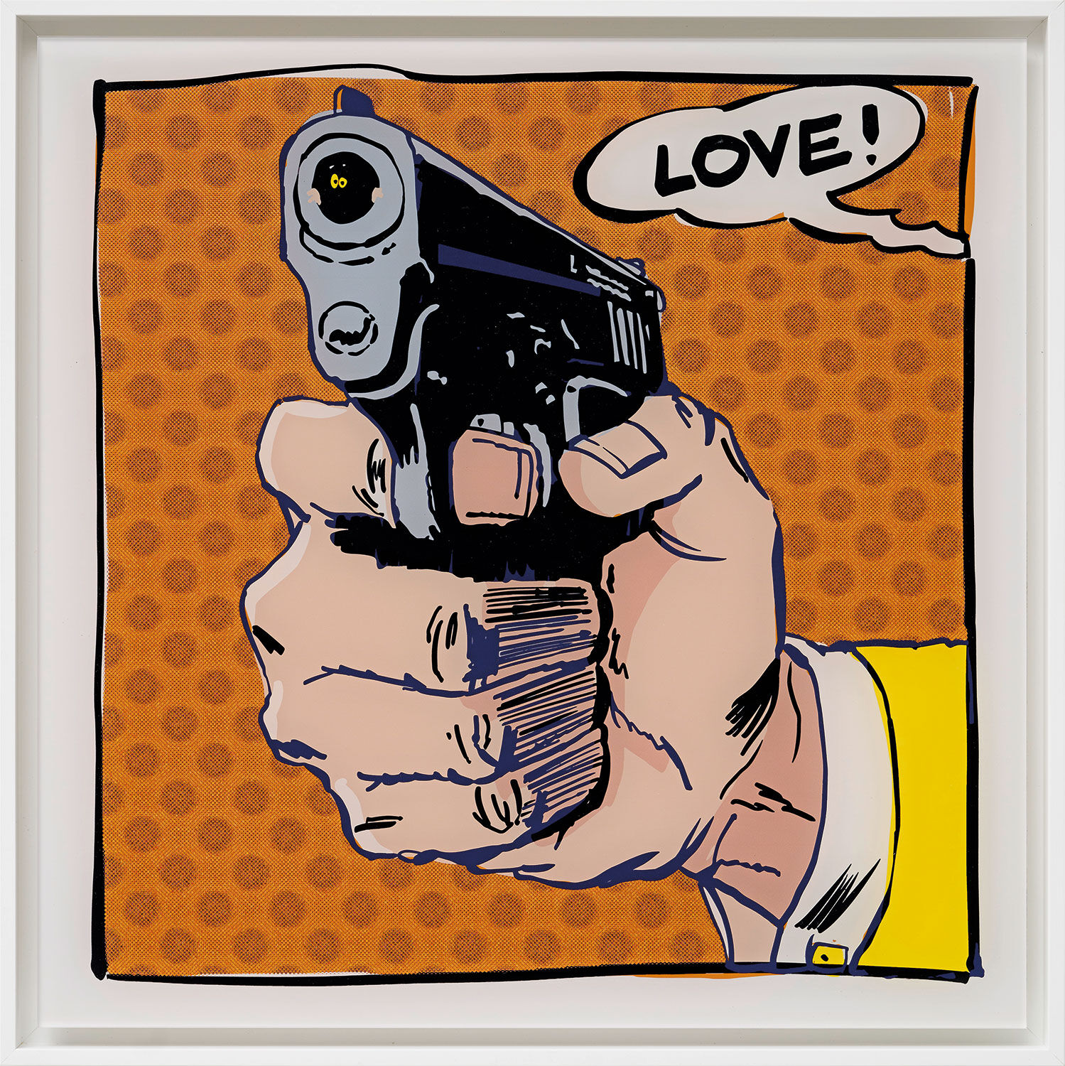 Bild "LOVE GUN" - från serien "Pop Art Parallax Bend", inramad von Maike Barbara Maier