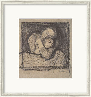 Beeld "Zittende moeder die haar kind vasthoudt" (ca. 1899), ingelijst