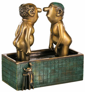 Skulptur "Gentlemen in the Bathtub", brons von Loriot