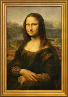 Bild "Mona Lisa (La Gioconda)" (ca 1503/05), inramad von Leonardo da Vinci