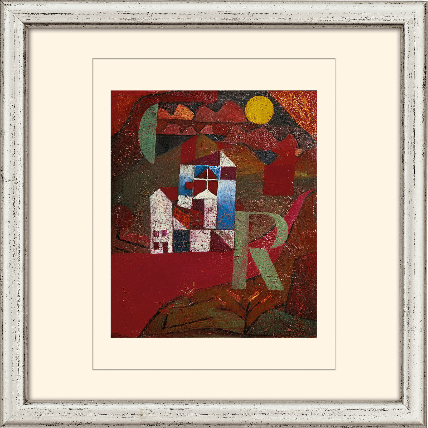 Bild "Villa R." (1919), inramad von Paul Klee