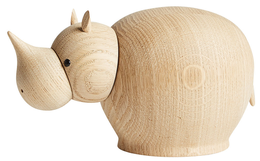 Wooden figure "Rina Rhinoceros Small" - Design Steffen Juul by Woud