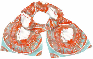 Silketørklæde "Zodiac Sign Gemini" (21.05.-21.06.), orange version
