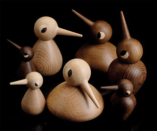 Træfigur "Bird Natural-Coloured" (rund, mellemstor, højde 10,5 cm) - Design Christian Vedel von ArchitectMade