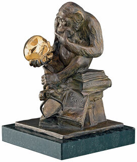 Skulptur "Abe med kranie" (1892-93), bronzeversion