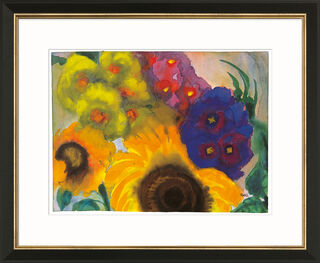 Picture "Summer Flowers", black and golden framed version