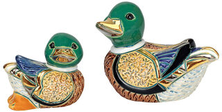 Set van 2 keramische beeldjes "Duck Family"