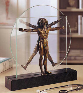 Skulptur "Schema delle Proporzioni", version i brons von Leonardo da Vinci