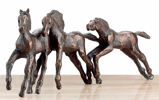 Skulpturgrupp "Three Foals in Spring", brons von Kurt Arentz