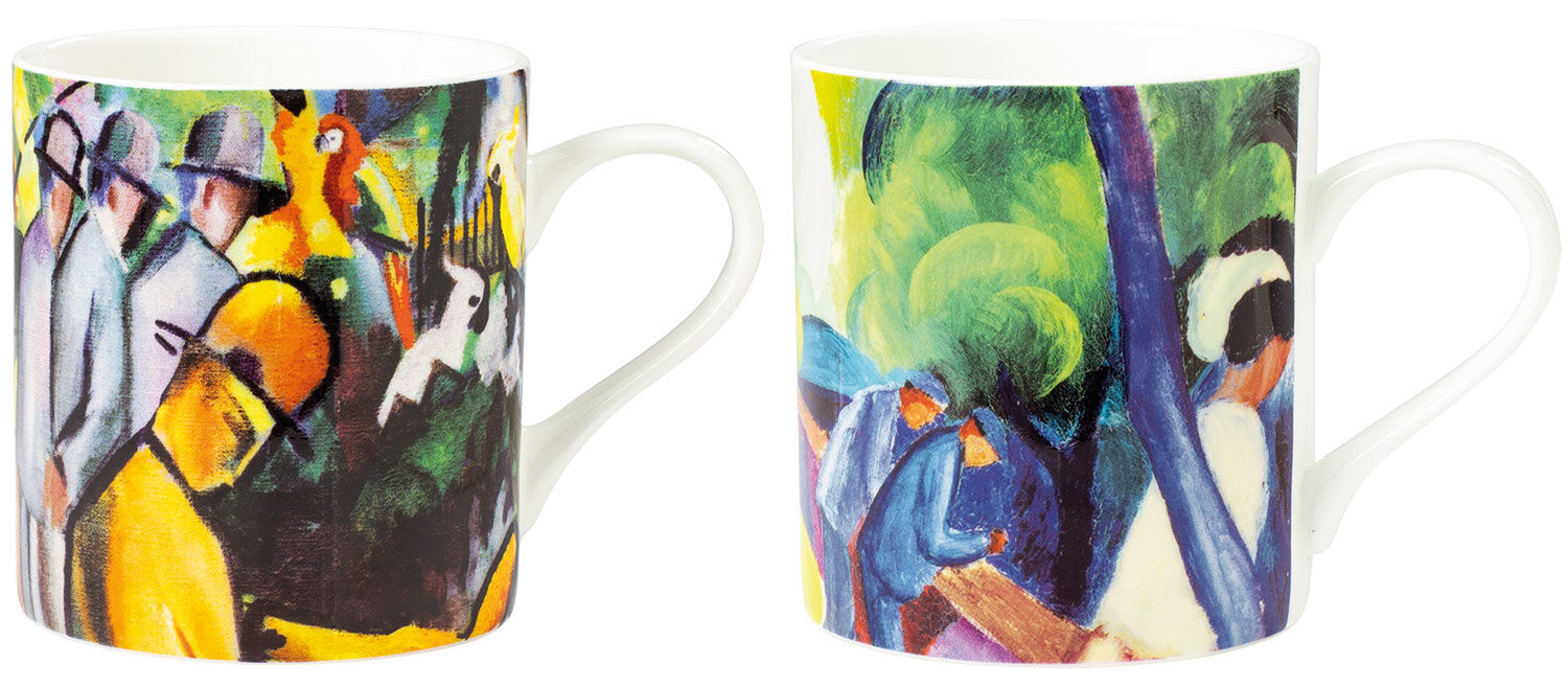 Set de 2 tasses avec motifs de l'artiste, porcelaine von August Macke