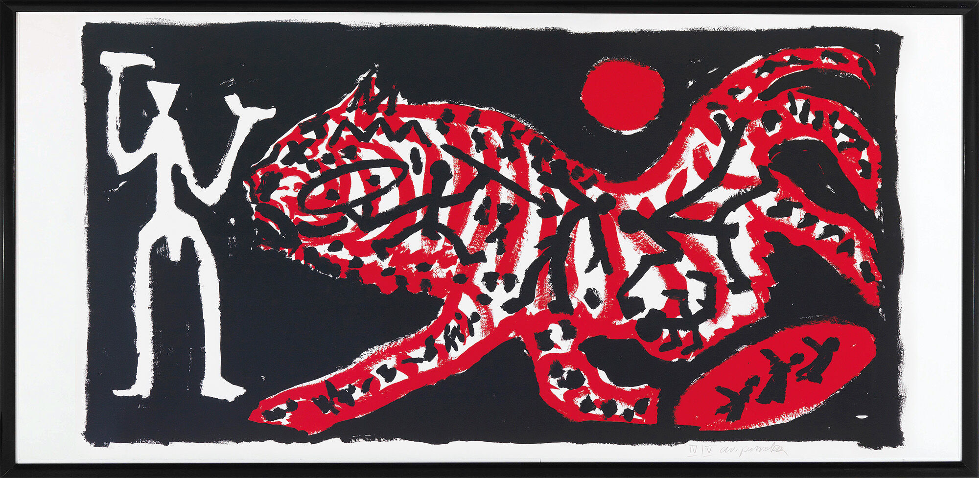 Afbeelding "Tijger en Jager" (rond 1990) cstorm-arsmundi-base.detail.by-artist A. R. Penck