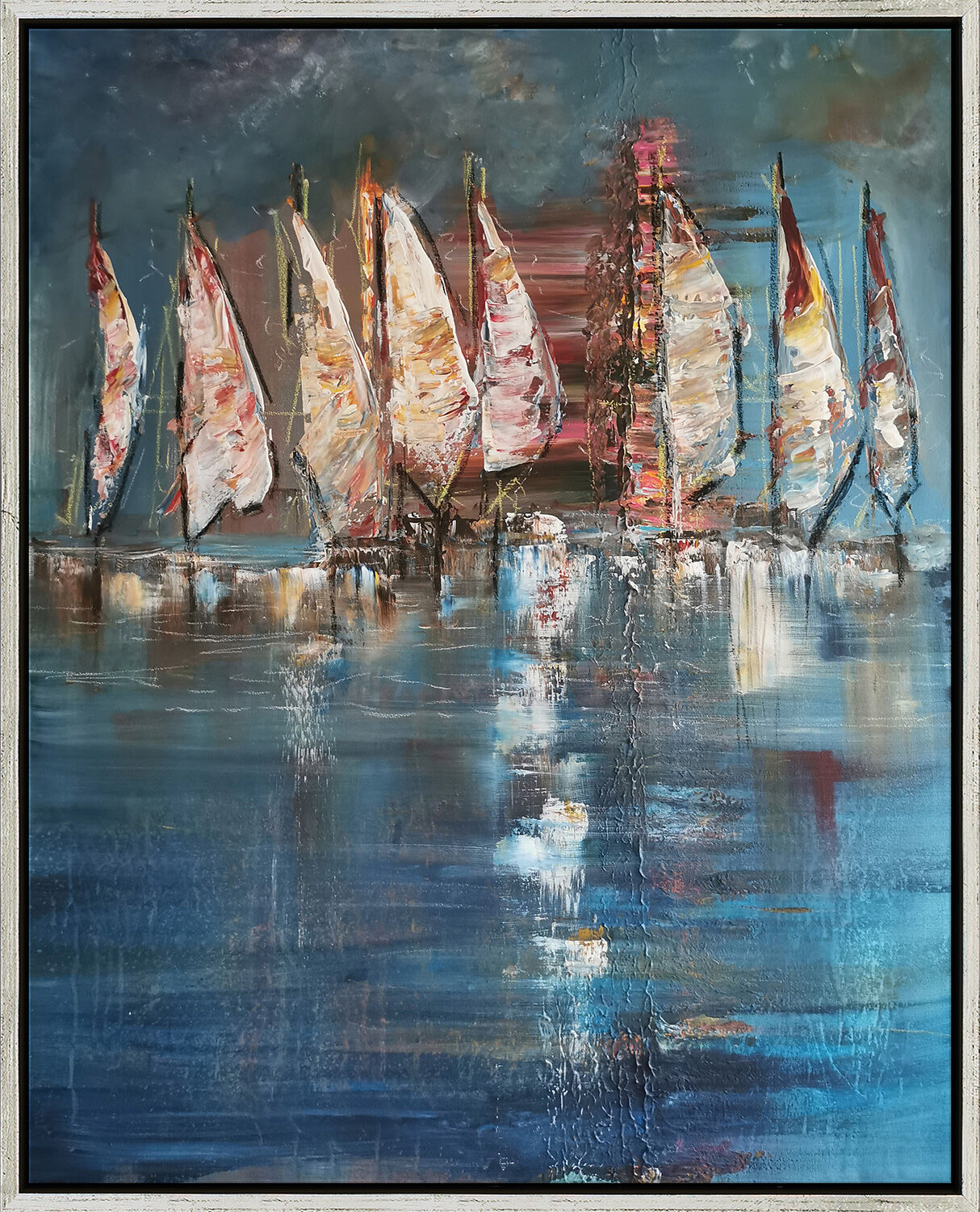 Bild "Relax Sailing" (2023) (Original / Unikat), inramad von Carmen Lütkehaus