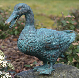 Trädgårdsskulptur / Gargoyle "Duck", brons