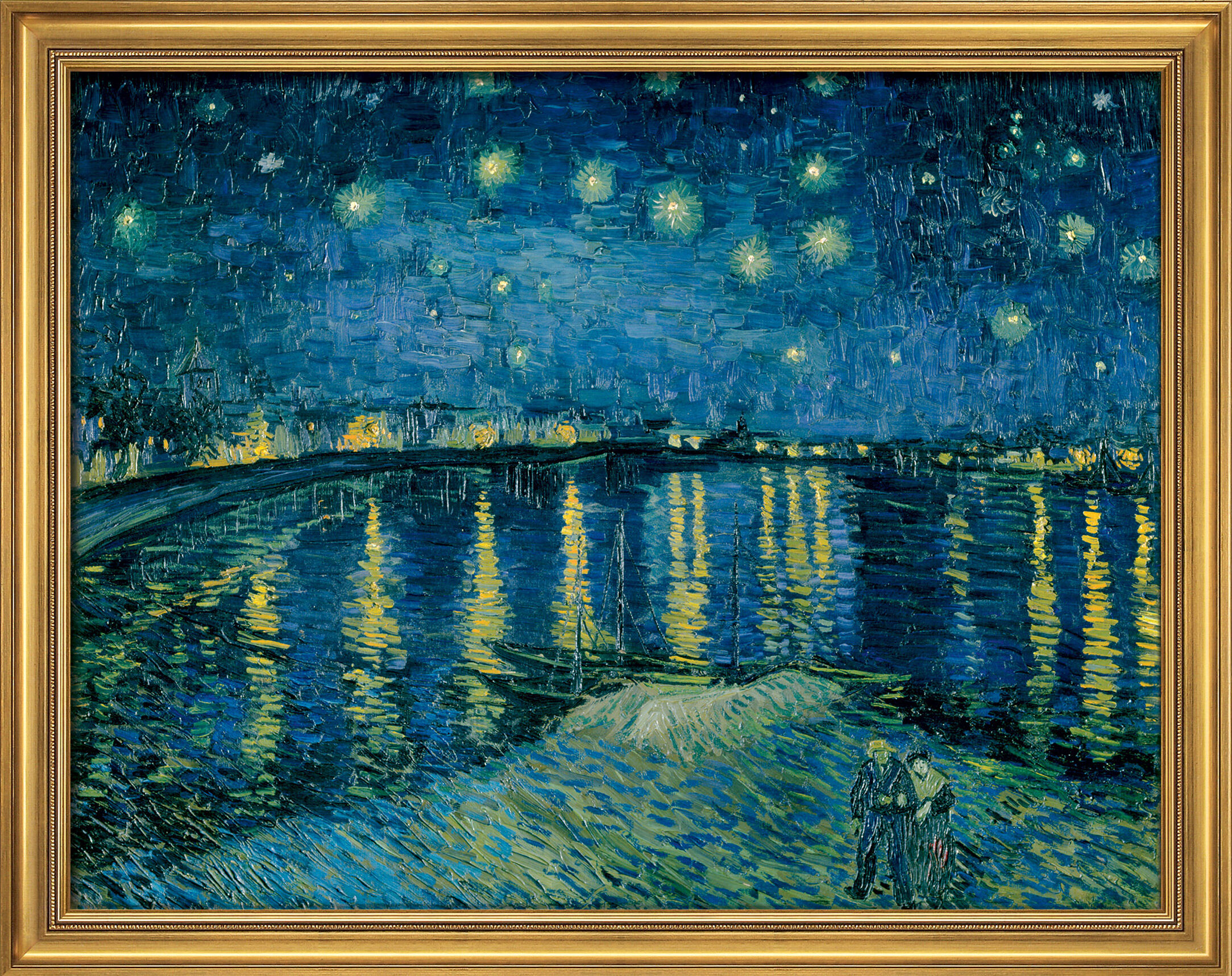 Bild "Stjärnklar natt över Rhône" (1888), inramad von Vincent van Gogh