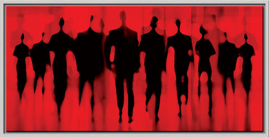 Tableau "Human Blur Red" (2009), encadré von Sven Pfrommer