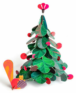 3D-Objekt "Christmas Tree Big" (Höhe 45 cm) aus recyceltem Karton, DIY