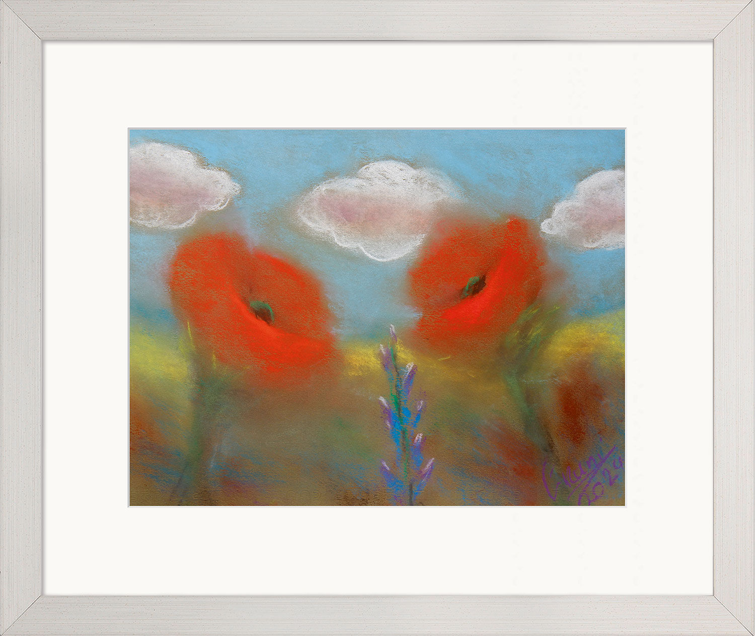 Picture "Poppy Poetry" (Original / Unique piece), framed by Kani Alavi