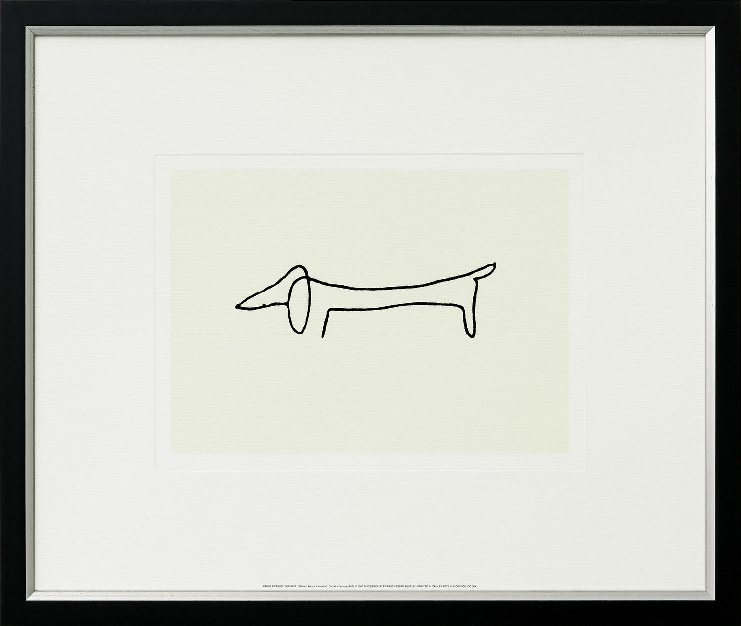 Bild "Hunden - Le Chien", inramad von Pablo Picasso