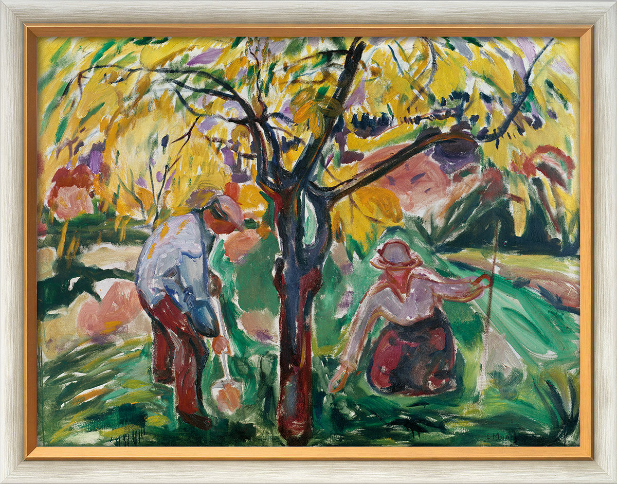 Bild "Äppelträd" (1921), inramad von Edvard Munch