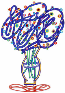 Doppelseitige Standskulptur "Bouquet Blue"