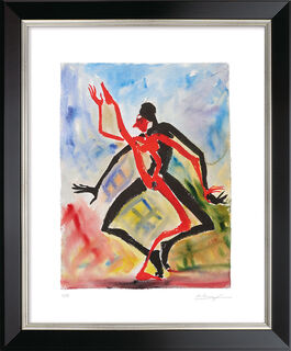 Picture "Dance with me" (2023), black and silver-coloured framed version by Helge Leiberg