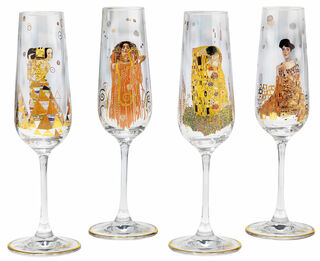 Uppsättning med 4 champagneglas von Gustav Klimt