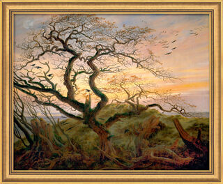 Bild "Träd med korpar", inramad von Caspar David Friedrich