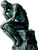 Skulptur "Tänkaren" (26 cm), bunden brons