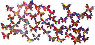 Väggskulptur "Papillons", stål