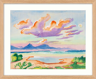 Bild "Die Wolke, Chiemsee" (1947), Version naturfarben gerahmt