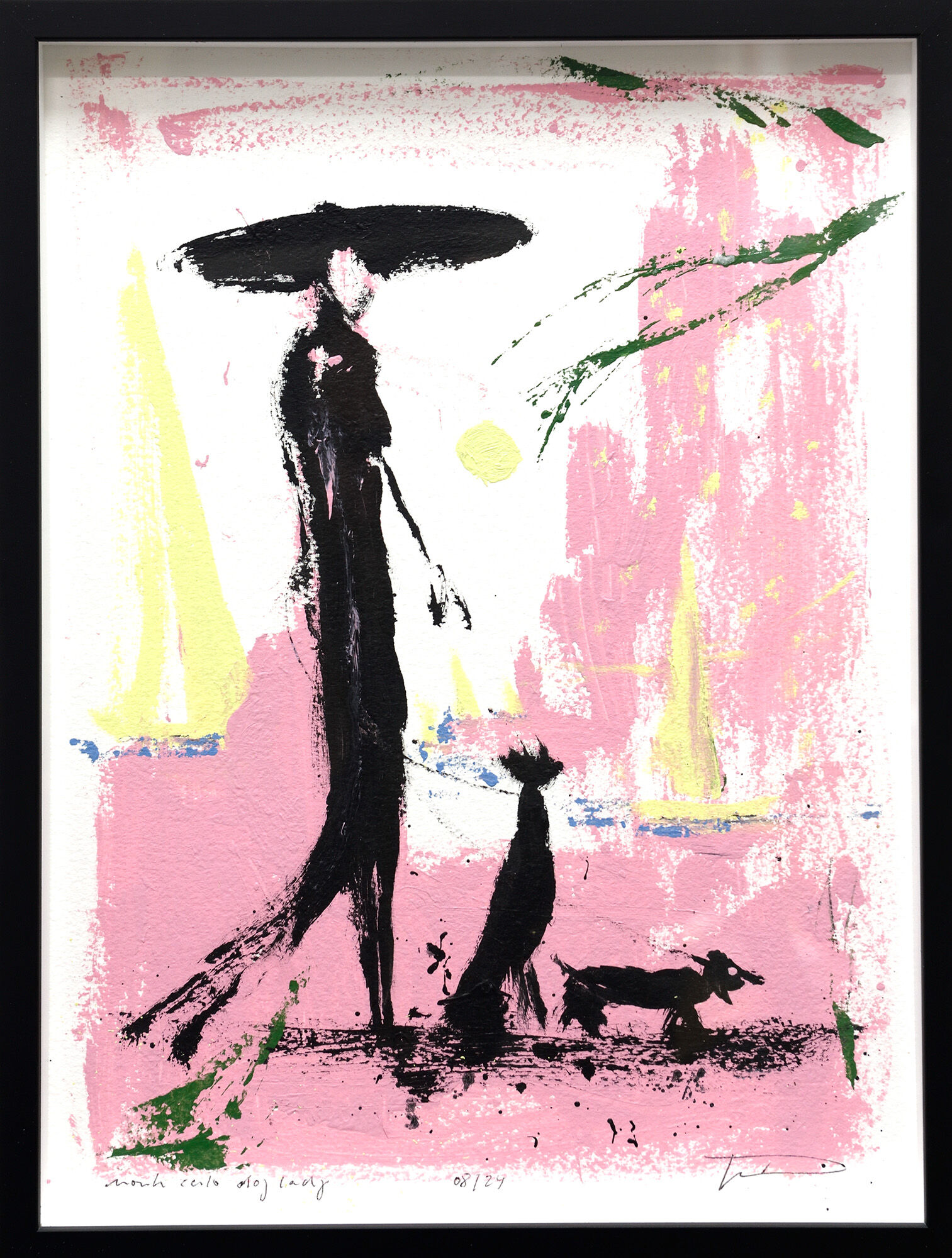 Picture "monte-carlo-dog-lady" (2024) (Unique piece) by Lars Teichmann