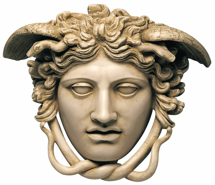 Relief "Medusas huvud" (originalstorlek), konstmarmor von Phidias