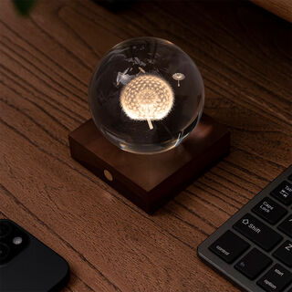 Wireless decorative lamp "Amber Crystal Light - 3D Dandelion", dimmable by Gingko