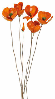Blomsteruppsättning "Orange Poppy" för trädgårdsstång, 6 delar.