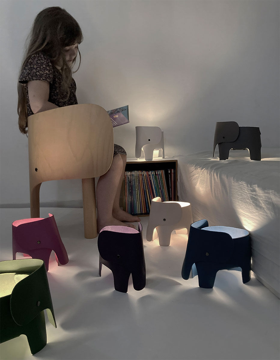 Kabellose LED-Dekolampe "ELEPHANT LAMP grün", dimmbar - Design Marc Venot von EO Denmark