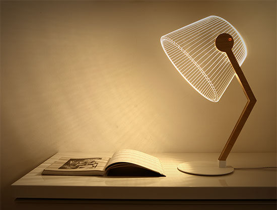 LED table lamp "ZIGGi White/Brown" by Studio Cheha