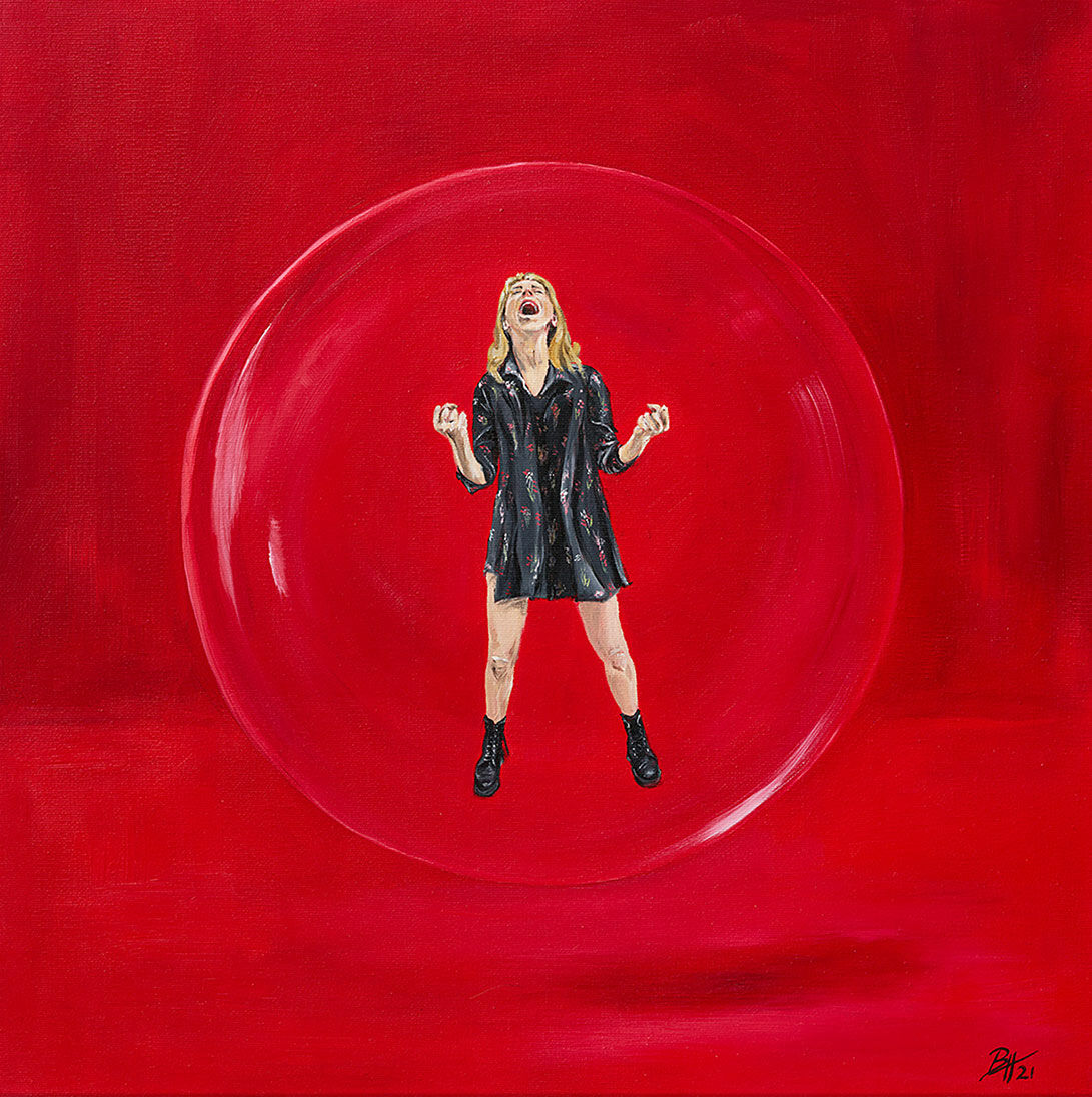 Bild "In the Bubble" (2021) (Original / Unikt verk), på uppspänd ram von Birgit Horn