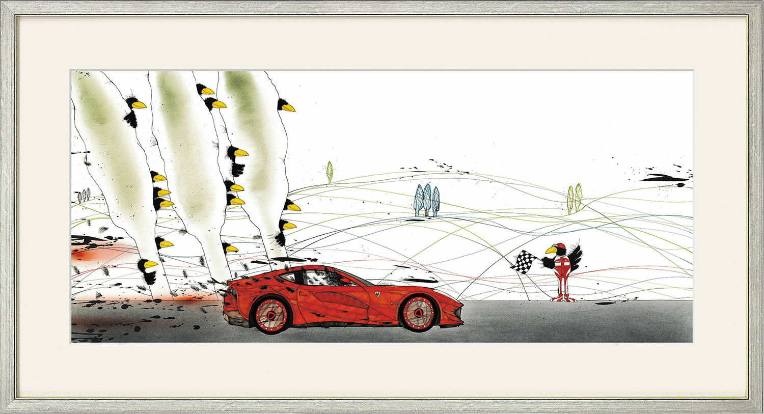 Bild "Ferrari Supercrow" (2018), inramad von Michael Ferner