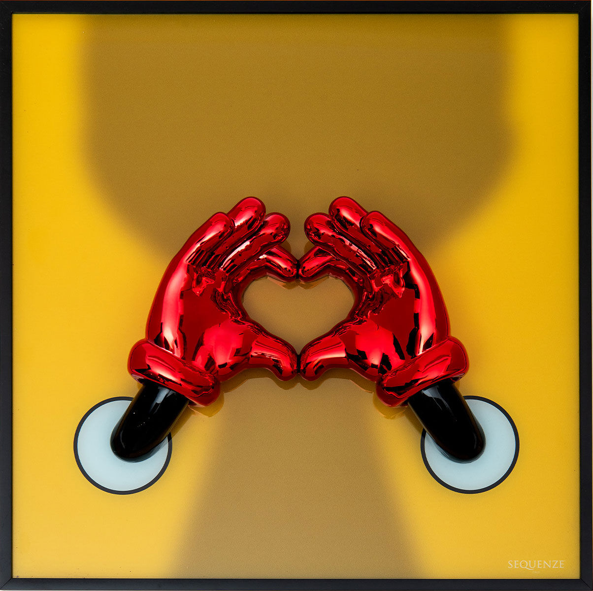 3D-bild "Heart Yellow", inramad von Sequenze