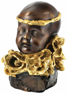 Sculptuur "Jongen met gouden hoofdband", brons gedeeltelijk verguld