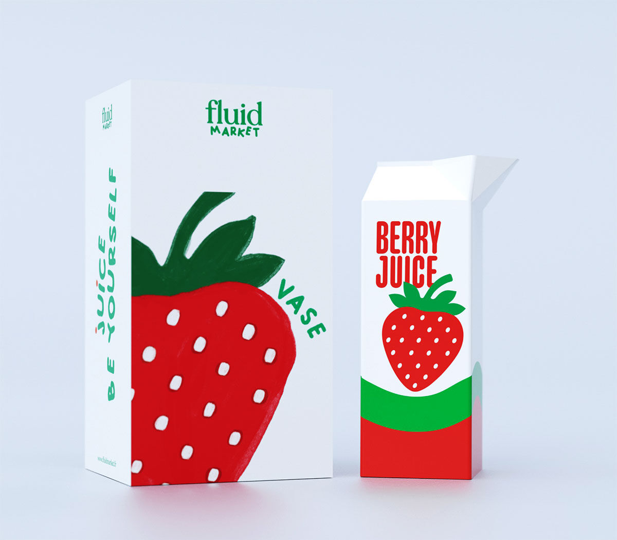 Keramisk vas / prydnadsföremål "Strawberry Juice" von Fluid Market