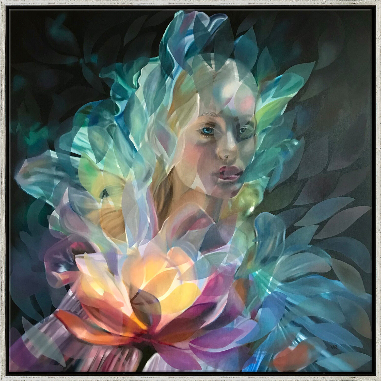 Bild "Flower Magic" (2024) (Original / Unikat), inramad von Valentina Andrees