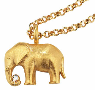 Halsband "Lucky Elephant", guldpläterad version von Christiane Wendt