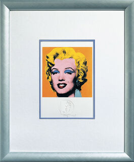 Bild "Shot Orange Marilyn" (1967), inramad von Andy Warhol