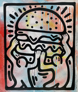 Bild "Urban Flavor Celebration - a tasty Tribute to Keith Haring" (2024) (Unikat)