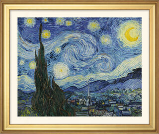 Bild "Stjärnklar natt" (1889), inramad von Vincent van Gogh