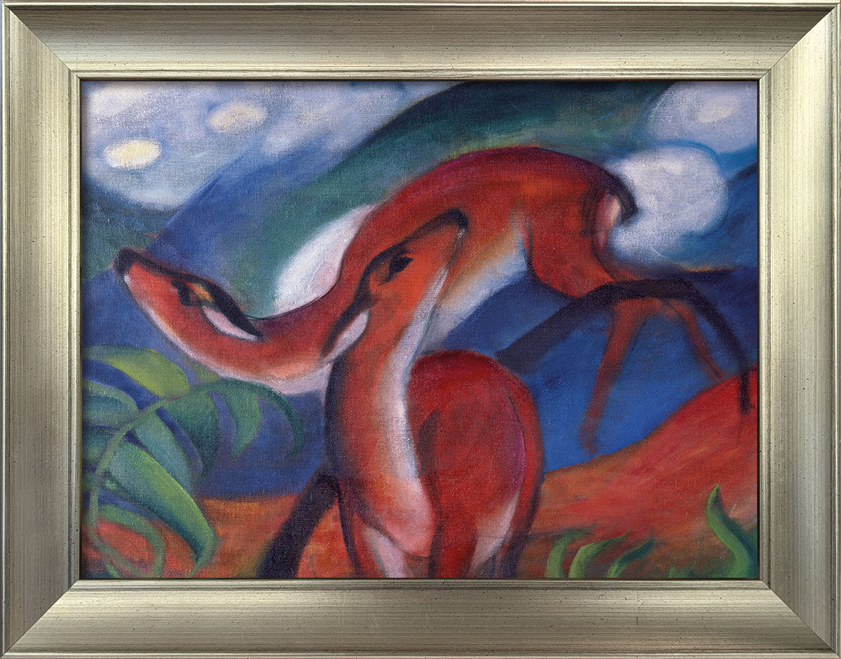 Tableau "Red Deer II" (1912), encadré von Franz Marc