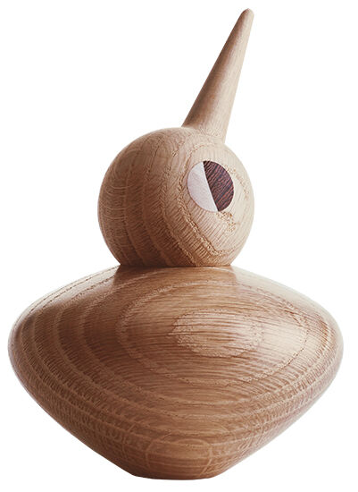 Træfigur "Bird Natural-Coloured" (rund, mellemstor, højde 10,5 cm) - Design Christian Vedel von ArchitectMade